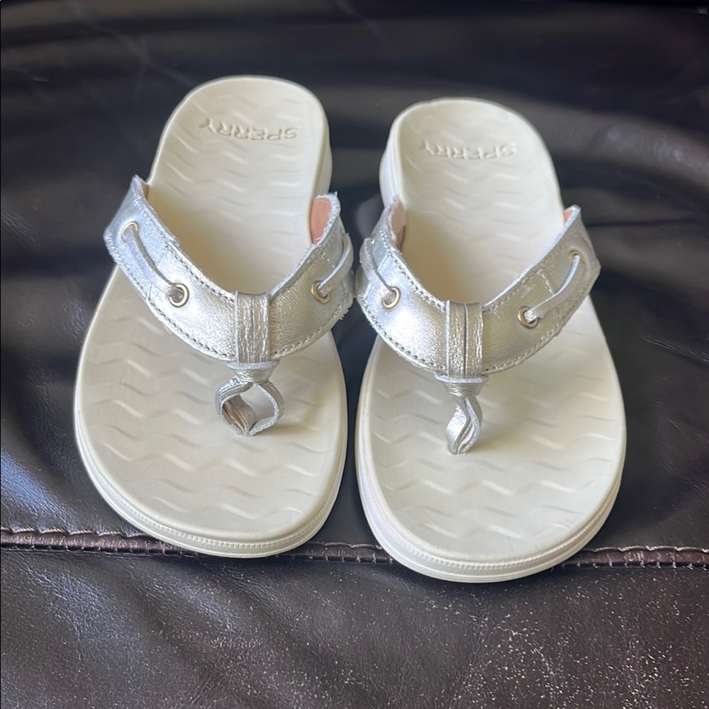 Sperry Silver Sandals 6M